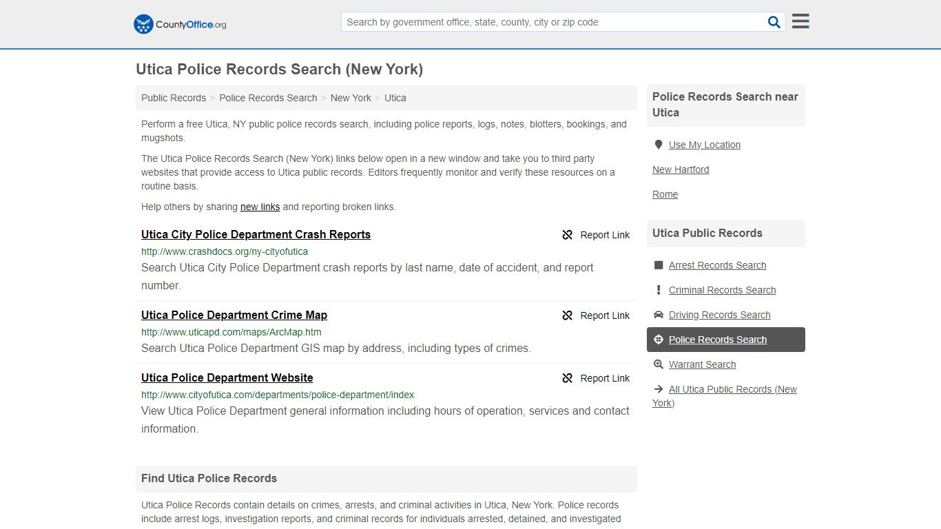 Police Records Search - Utica, NY (Accidents & Arrest Records)